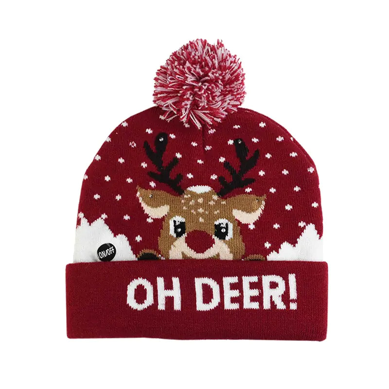 LED Christmas Knitted Hat – Light-Up Holiday Beanie for Festive Fun