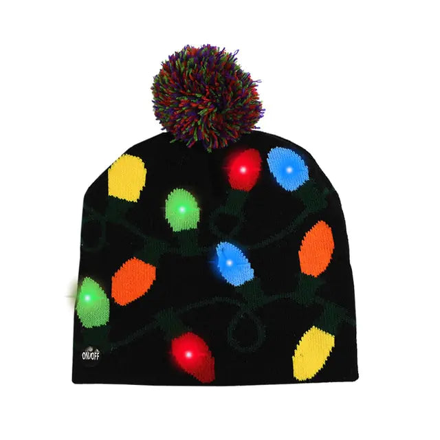 LED Christmas Knitted Hat – Light-Up Holiday Beanie for Festive Fun