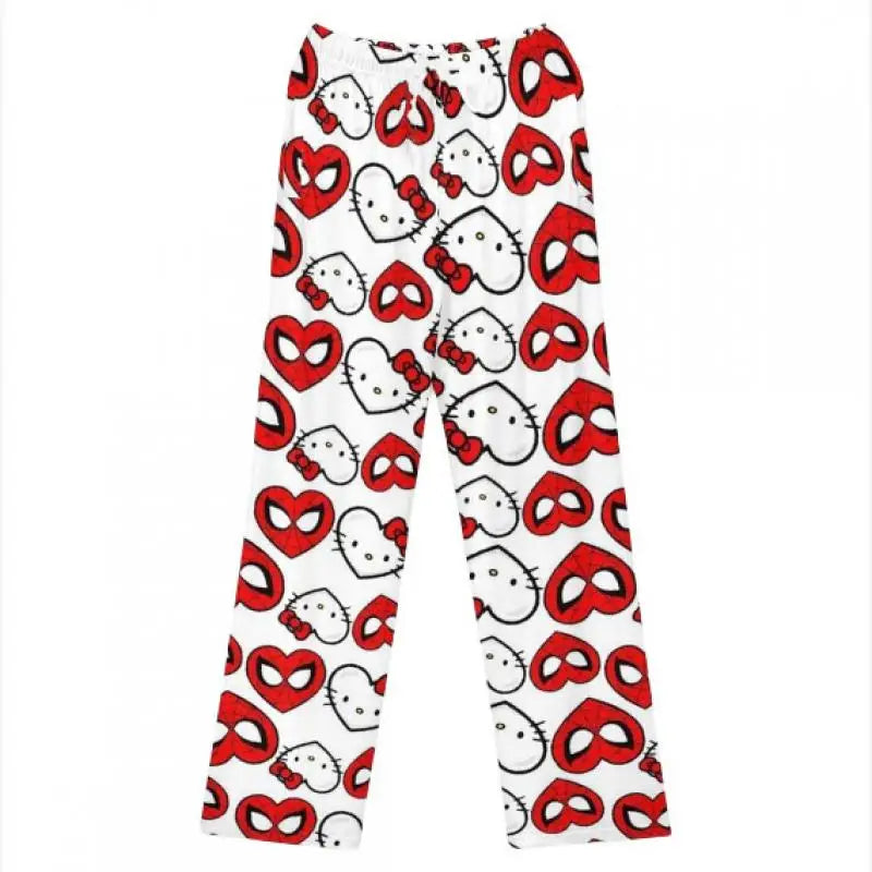 Kawaii Sanrios Hellokitty Pajama Trousers Spring Autumn Home Leisure Summer Cartoon Air Conditioning Wear Sleeping Loose Pants