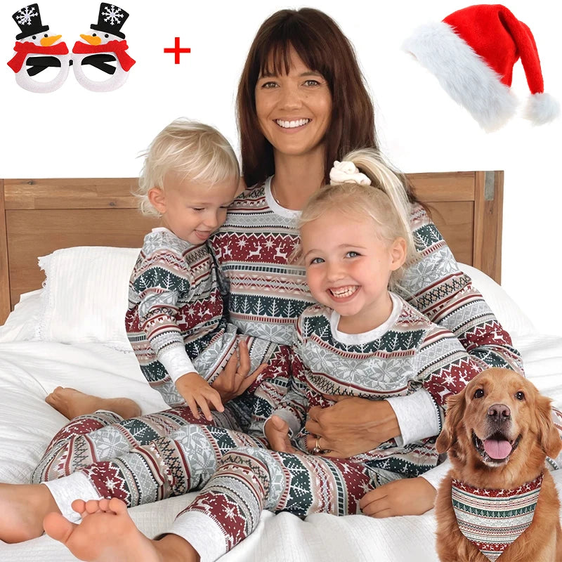 Hot Sall Winter Christmas Pajamas Set Mother Kids Look Loungewear Pjs Baby Pyjamas Children's Family Matching Outfits Sleepwear