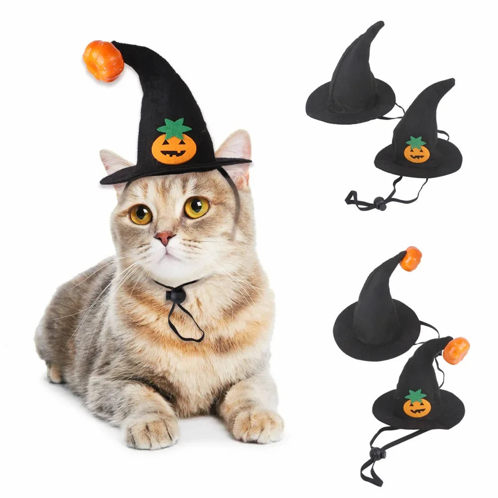 Halloween Small Pets Clothes Hat Bat Wings Funny Cat Dog Cosplay Costume Artificial Wing with Pumpkin Bells Halloween Supplies