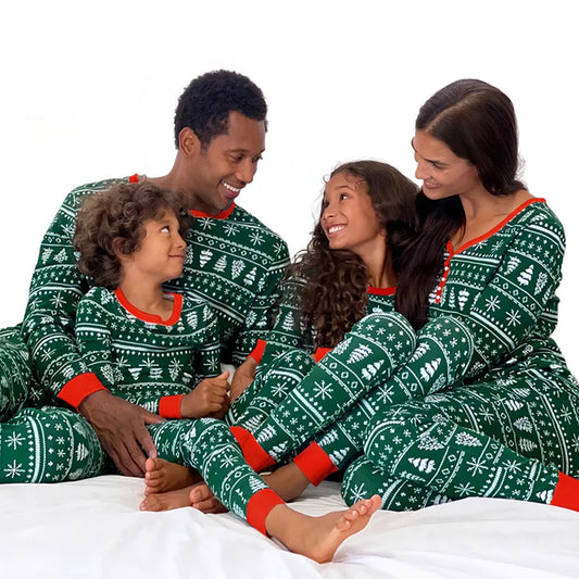 Hot Sall Winter Christmas Pajamas Set Mother Kids Look Loungewear Pjs Baby Pyjamas Children's Family Matching Outfits Sleepwear