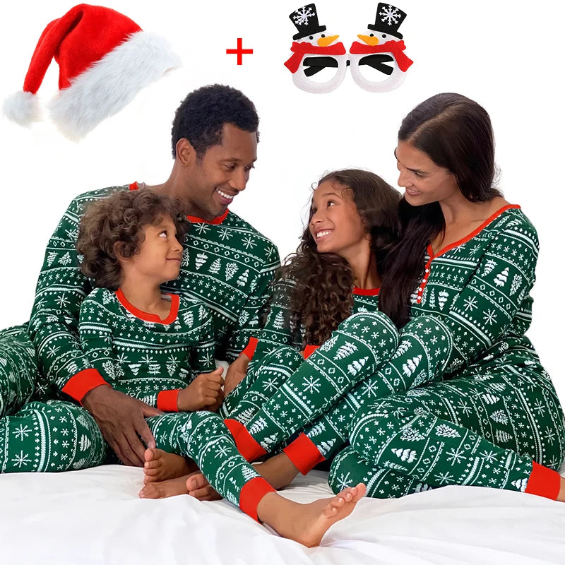 Hot Sall Winter Christmas Pajamas Set Mother Kids Look Loungewear Pjs Baby Pyjamas Children's Family Matching Outfits Sleepwear