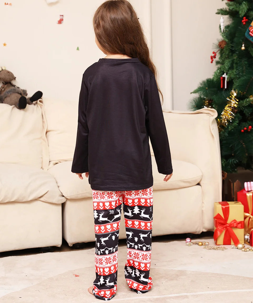 Family Matching Christmas Pajamas 2024 Adult Kids Xmas Outfit Set Mother Daughter Tops+Pants 2PCS Sleepwear Pyjamas Dog Clothes