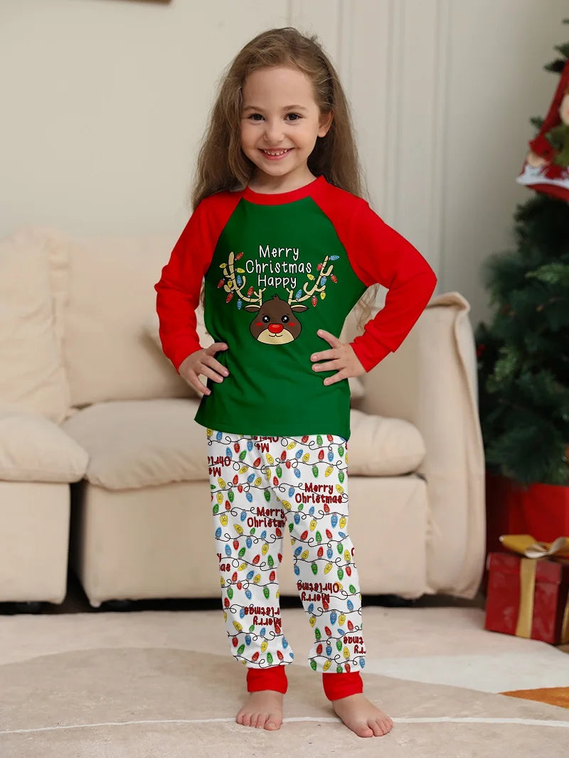 2024 Christmas Family Matching Pajamas Set – Cute Deer Print for Adults, Kids, Babies & Dogs