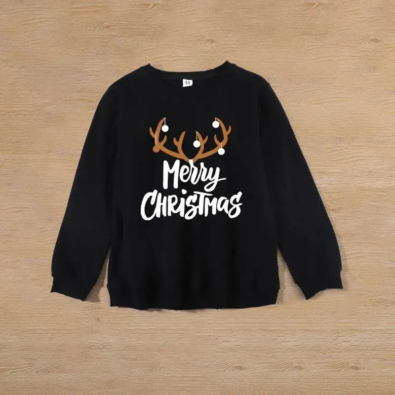 Baby Kids Winter Sweaters Christmas Family Matching Outfits Xmas T Shirt Deer Sweatshirt Mother Father Daughter Son Set