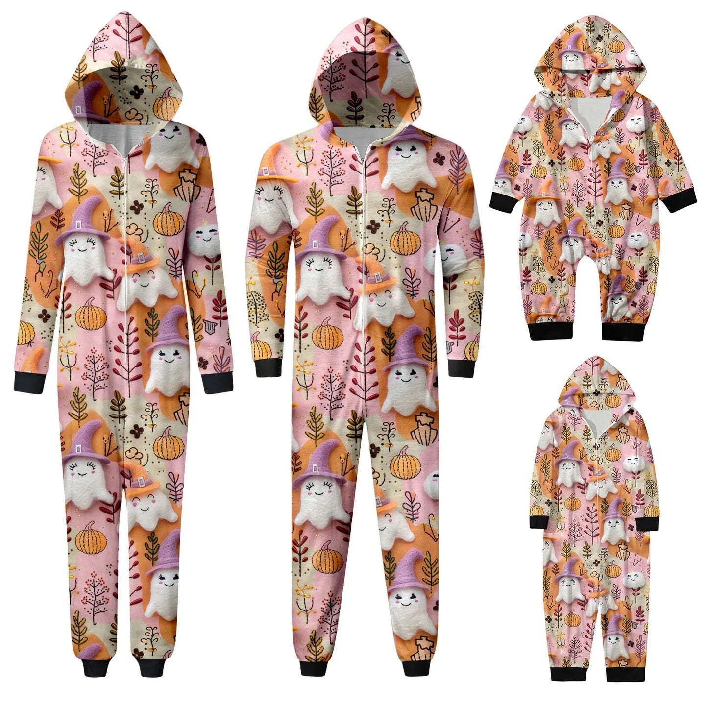 Halloween Pajamas For Adults and Kids Family Matching Pijamas Homewear Halloween Cosplay Costumes Cozy Sleepwear Cute Pijamas