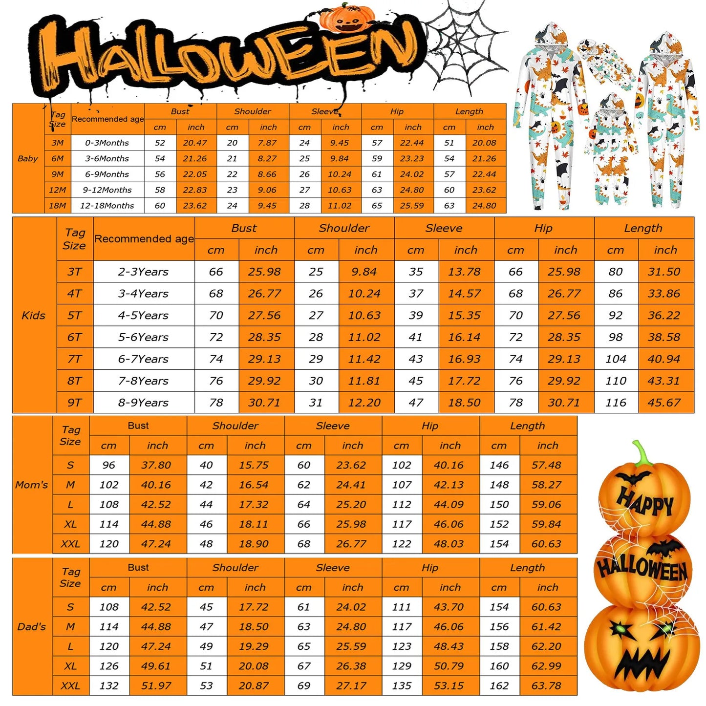 Parent-child Long Sleeve Pajamas Set Sleepwear Family Look Clothes New Halloween Spider Web Print Matching Outfits for Family