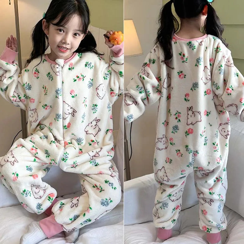 Cartoon Flannel Fleece Children Baby Sleeping Bag Sack Warm Winter Clothes Toddler Sleepsack Pajamas For Girls Boys Kids 1-6T