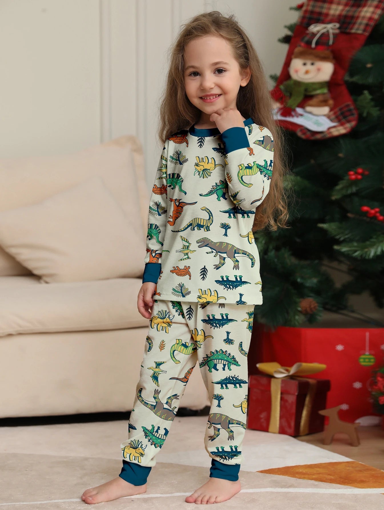 2024 Christmas Family Matching Dinosaur Pajamas – Fun Tops & Pants for Parents, Kids & Babies