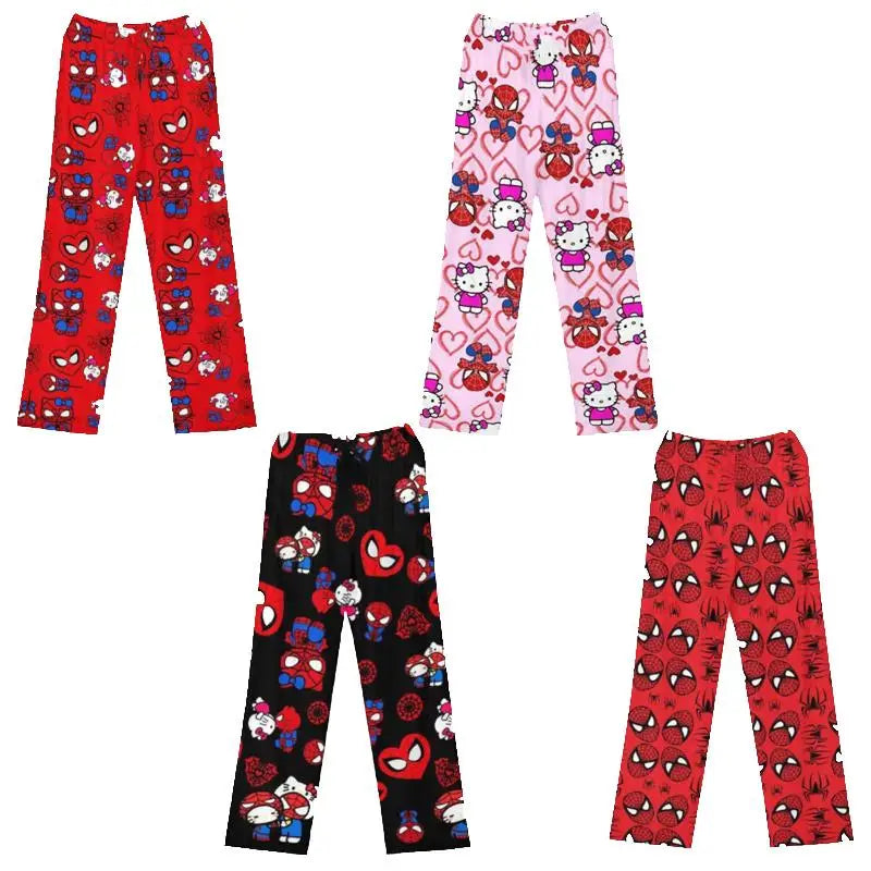 Kawaii Sanrios Hellokitty Pajama Trousers Spring Autumn Home Leisure Summer Cartoon Air Conditioning Wear Sleeping Loose Pants