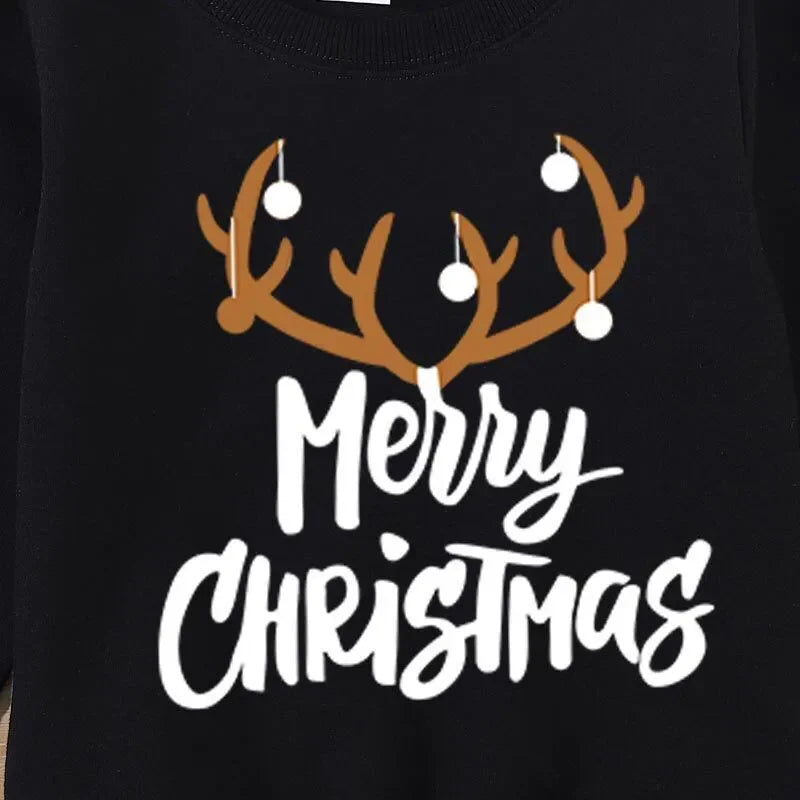 Baby Kids Winter Sweaters Christmas Family Matching Outfits Xmas T Shirt Deer Sweatshirt Mother Father Daughter Son Set