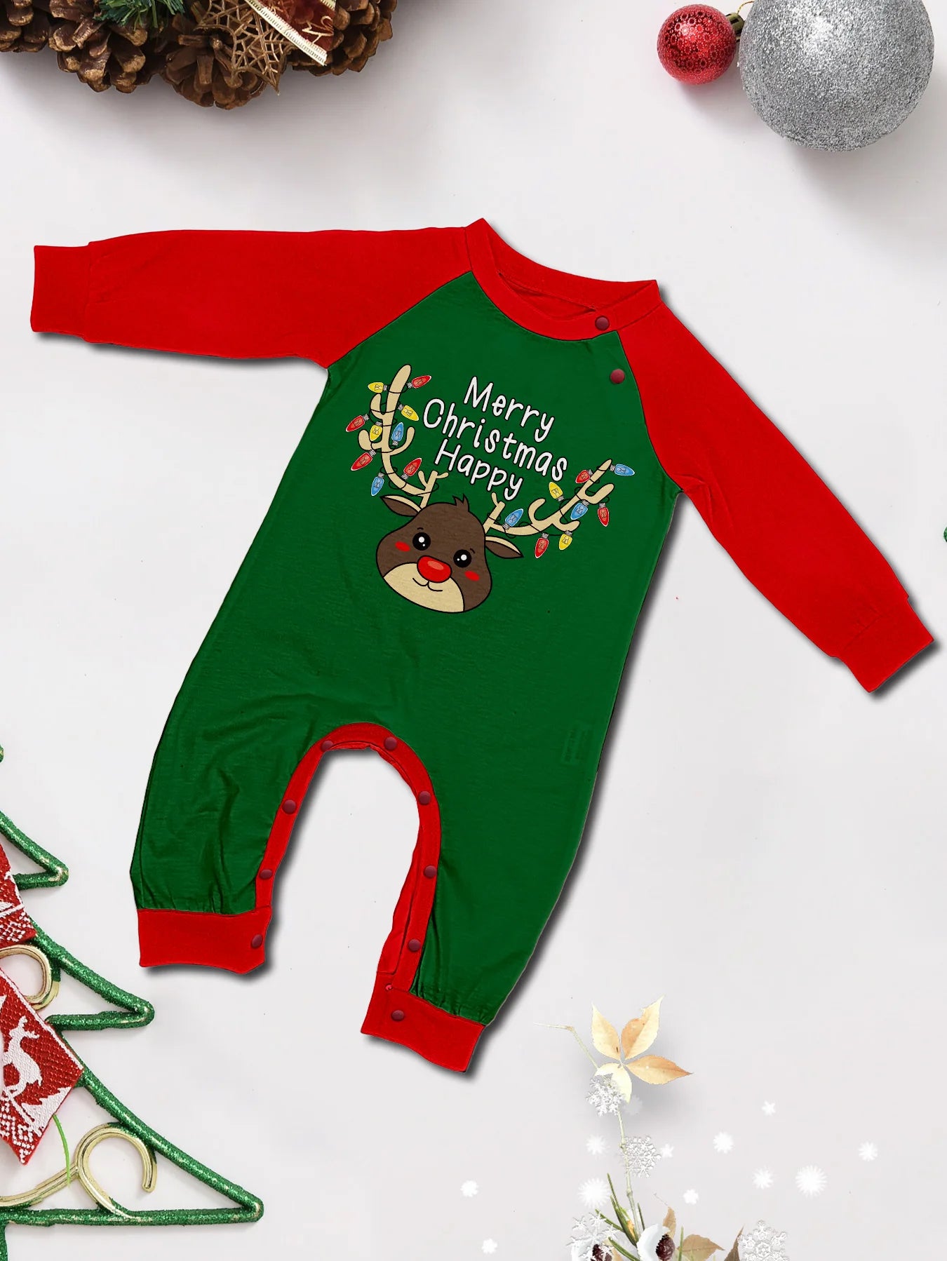 2024 Christmas Family Matching Pajamas Set – Cute Deer Print for Adults, Kids, Babies & Dogs