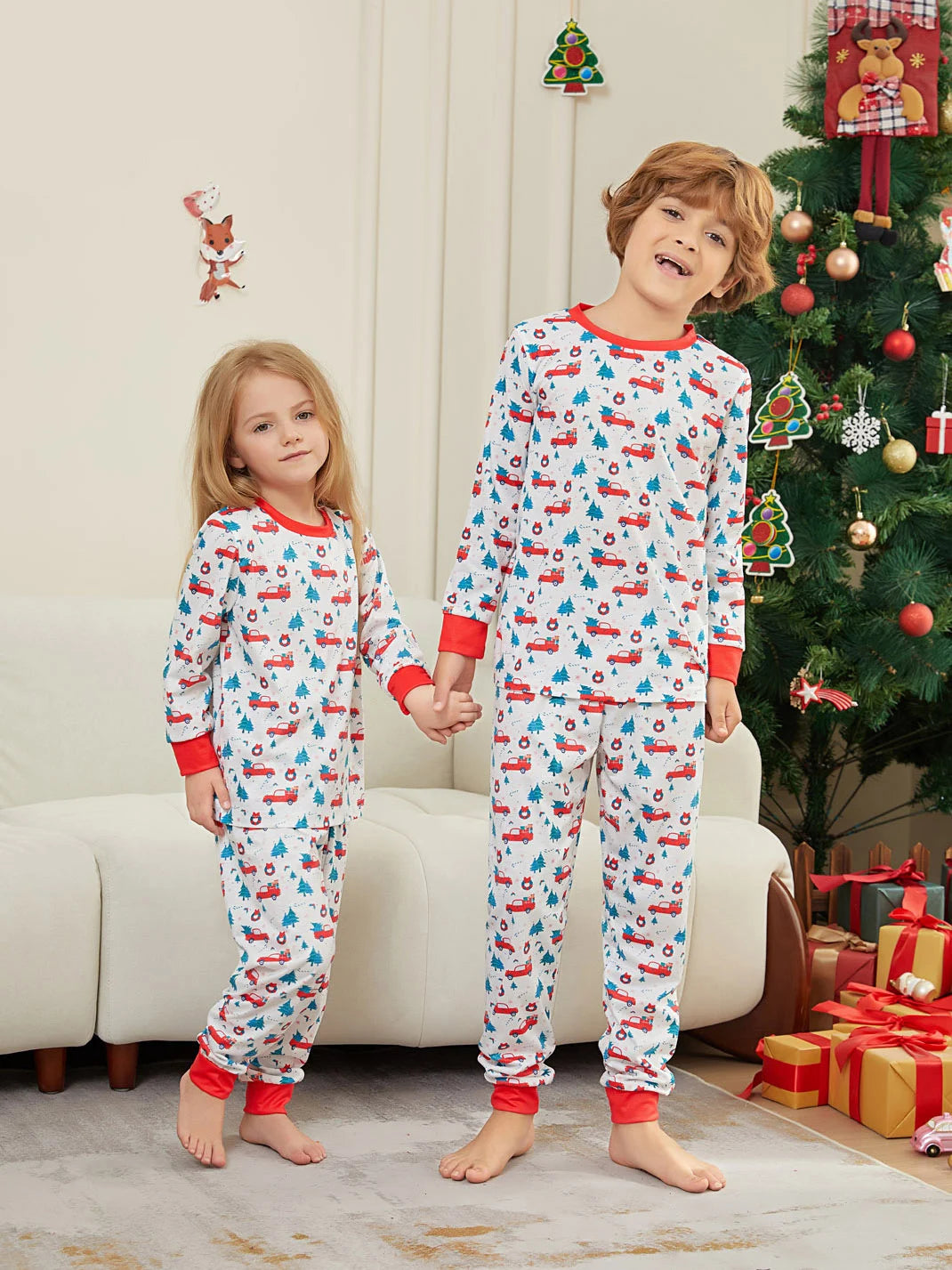 2024 Christmas Pajamas Family Matching Adult Father Mother Kids Girl Baby Xmas Pyjamas Outfits Clothes Set Family Look Sleepwear