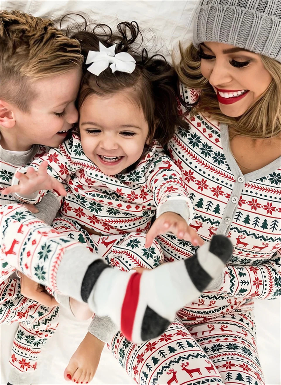 Hot Sall Winter Christmas Pajamas Set Mother Kids Look Loungewear Pjs Baby Pyjamas Children's Family Matching Outfits Sleepwear