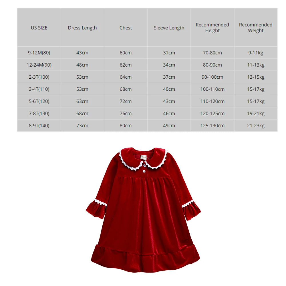 2024 Christmas Pyjamas For Kids Red Velvet Warm Clothes Family Match Boy Girl Dress Robes Xmas Set Children Pajamas Costume