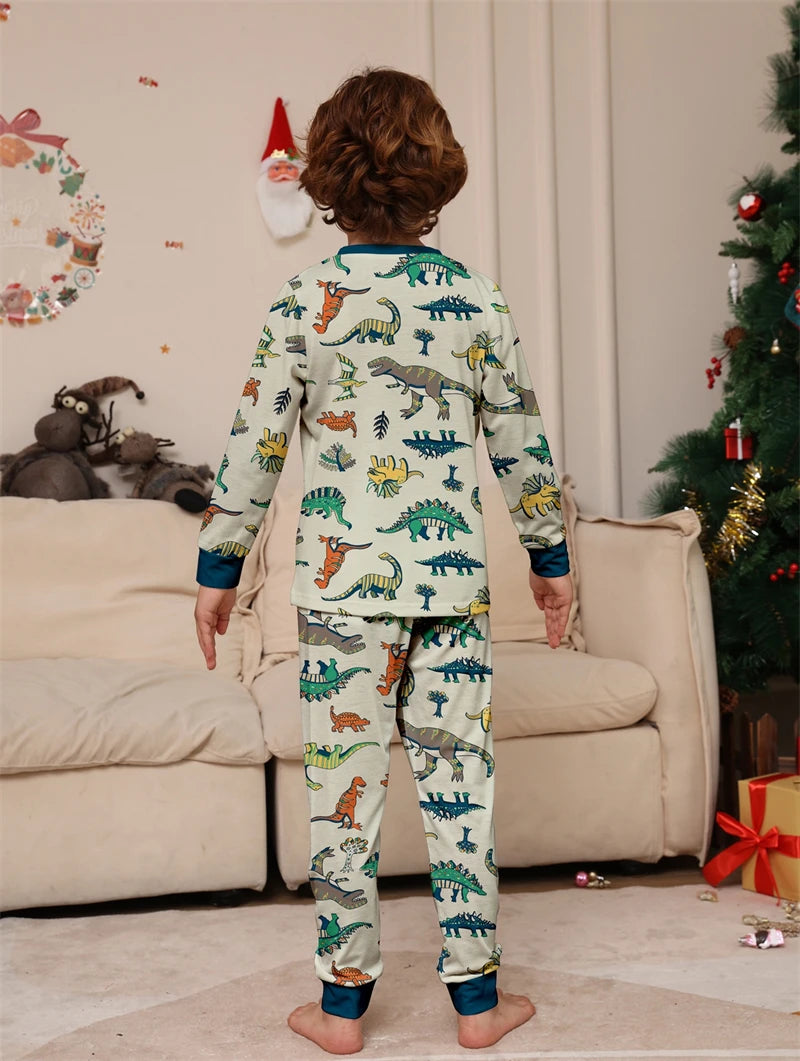 2024 Christmas Family Matching Dinosaur Pajamas – Fun Tops & Pants for Parents, Kids & Babies