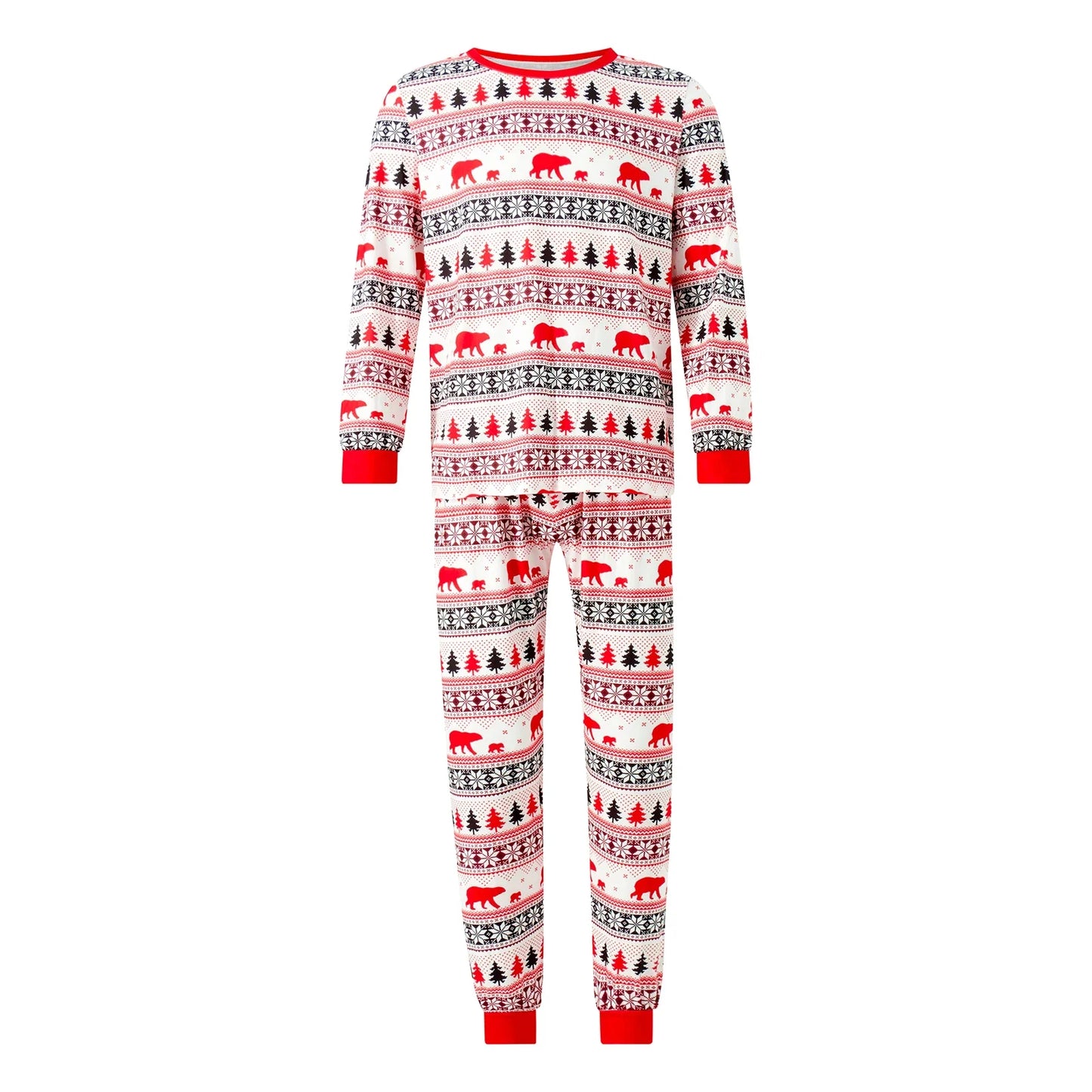 Family christmas pajamas 2024 Warm Soft Allover Print Pajamas Casual Loose Sleepwear Baby Dog Romper Xmas Look Pjs