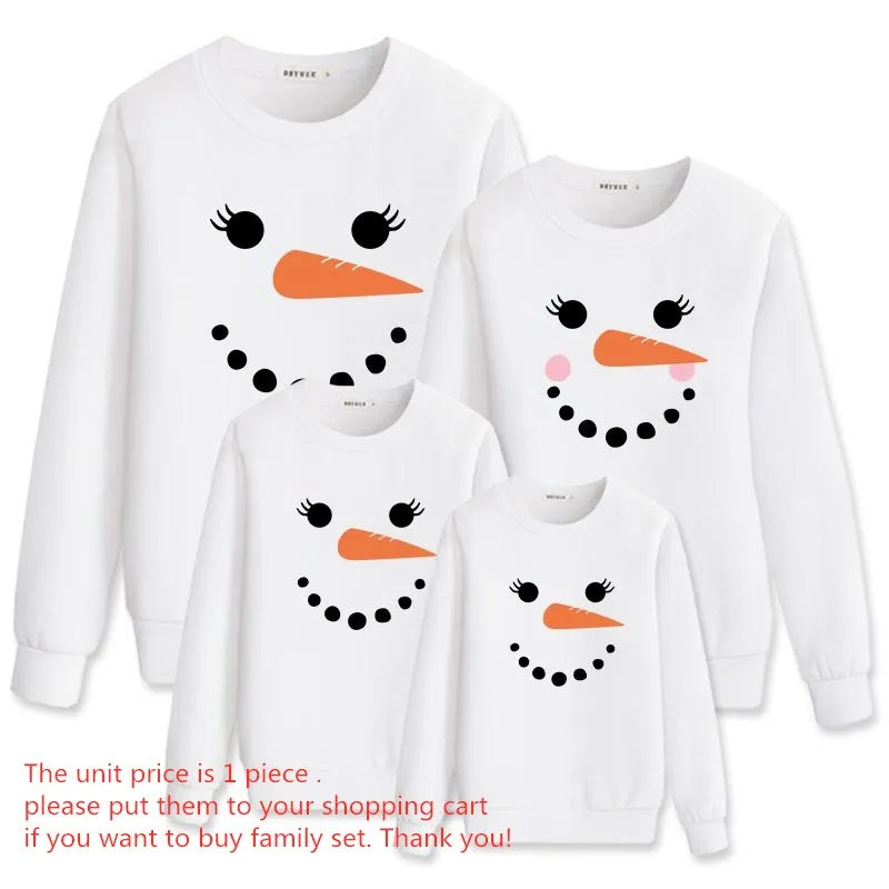 Baby Kids Winter Sweaters Christmas Family Matching Outfits Xmas T Shirt Deer Sweatshirt Mother Father Daughter Son Set