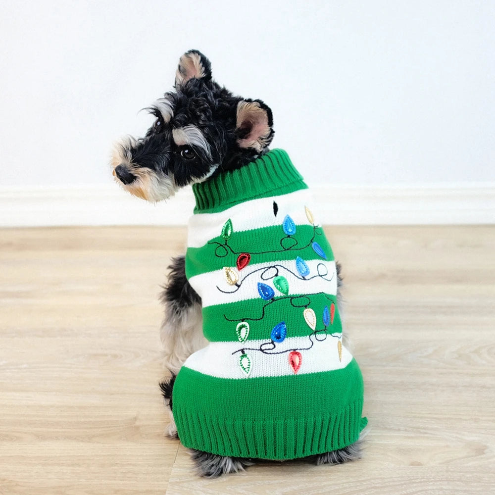 Turtleneck Dog Sweater – Knit Christmas Sweatshirt for Small Dogs in Cold Weather