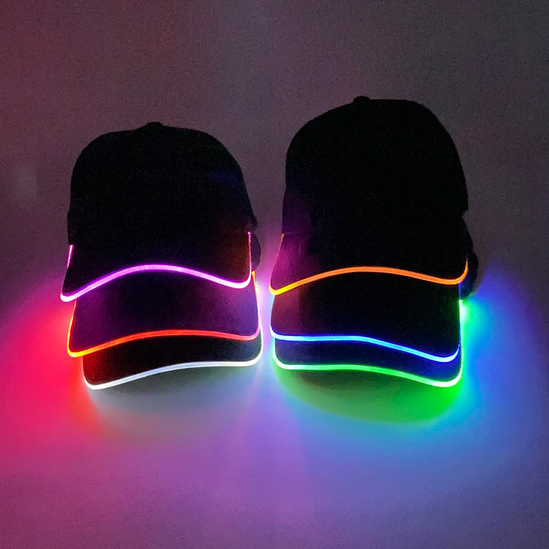 LED Light Up Baseball Hat - Flashing Pumpkin Cap for Halloween, Rave Parties, and Cosplay Costumes