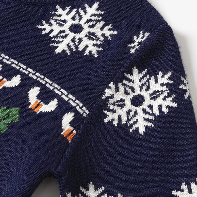 2023 Christmas Print Sweater Boys Girls Knit Pullover Cotton Clothes Autumn Winter Xmas Kids Slouchy Soft Wool Clothing Knitwear