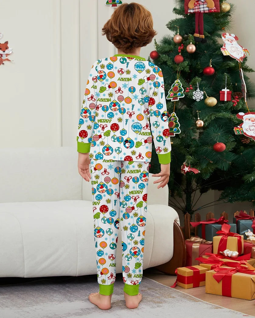 2024 Xmas Family Matching Pajamas Merry Christmas Clourful Printed Adult Kid Baby Family Matching Outfits Christmas Family Pj's