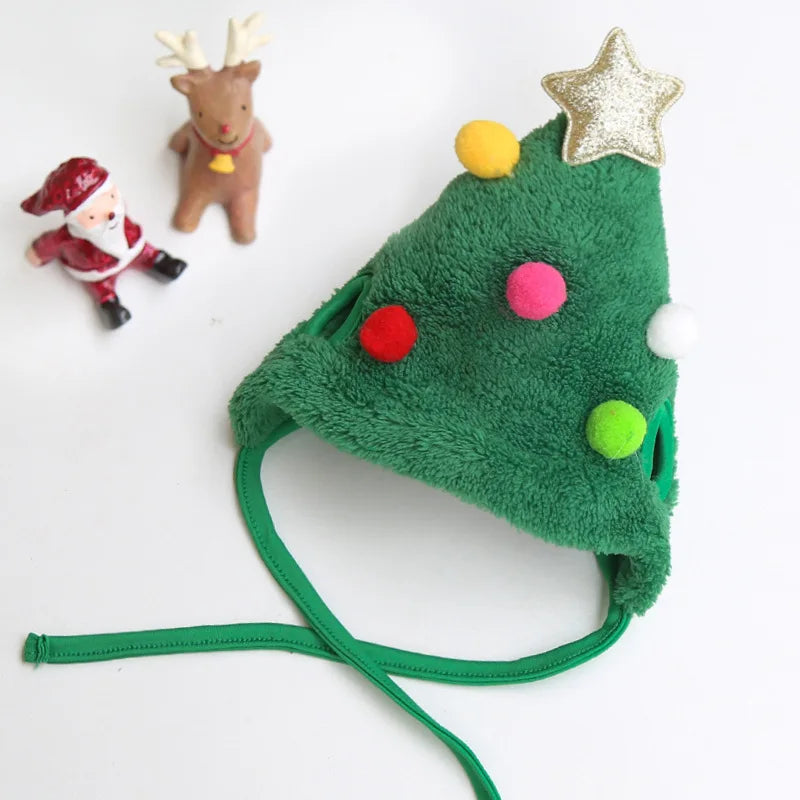 Christmas Pet Hat Cute Antlers Saliva Towel for Dog Cat Dress Up Supplies Lovely Design  Autumn and Winter Clothes Pet Accessory