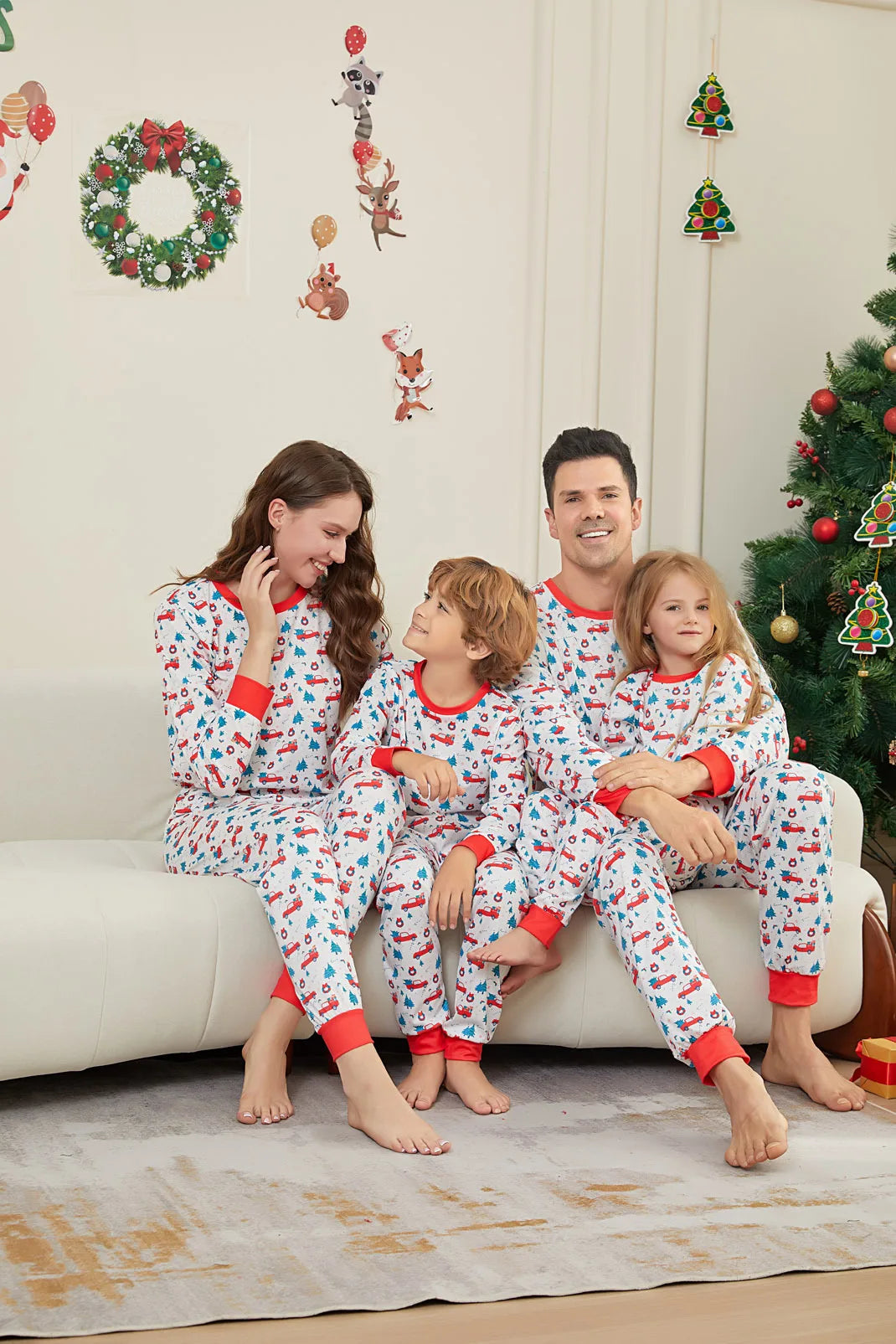 2024 Christmas Pajamas Family Matching Adult Father Mother Kids Girl Baby Xmas Pyjamas Outfits Clothes Set Family Look Sleepwear