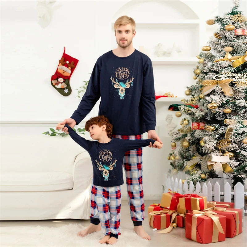 2024 Christmas Family Matching Pajamas – Cute Deer Print for Parents & Kids