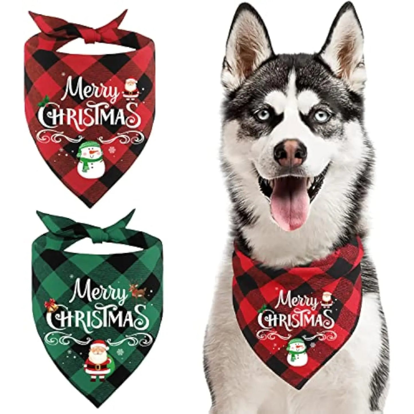 Dog triangle towel Christmas Bandanas Classic Xmas Thanksgiving Pet Scarf Bibs Kerchief Holiday Birthday Decoration for Dog Cat