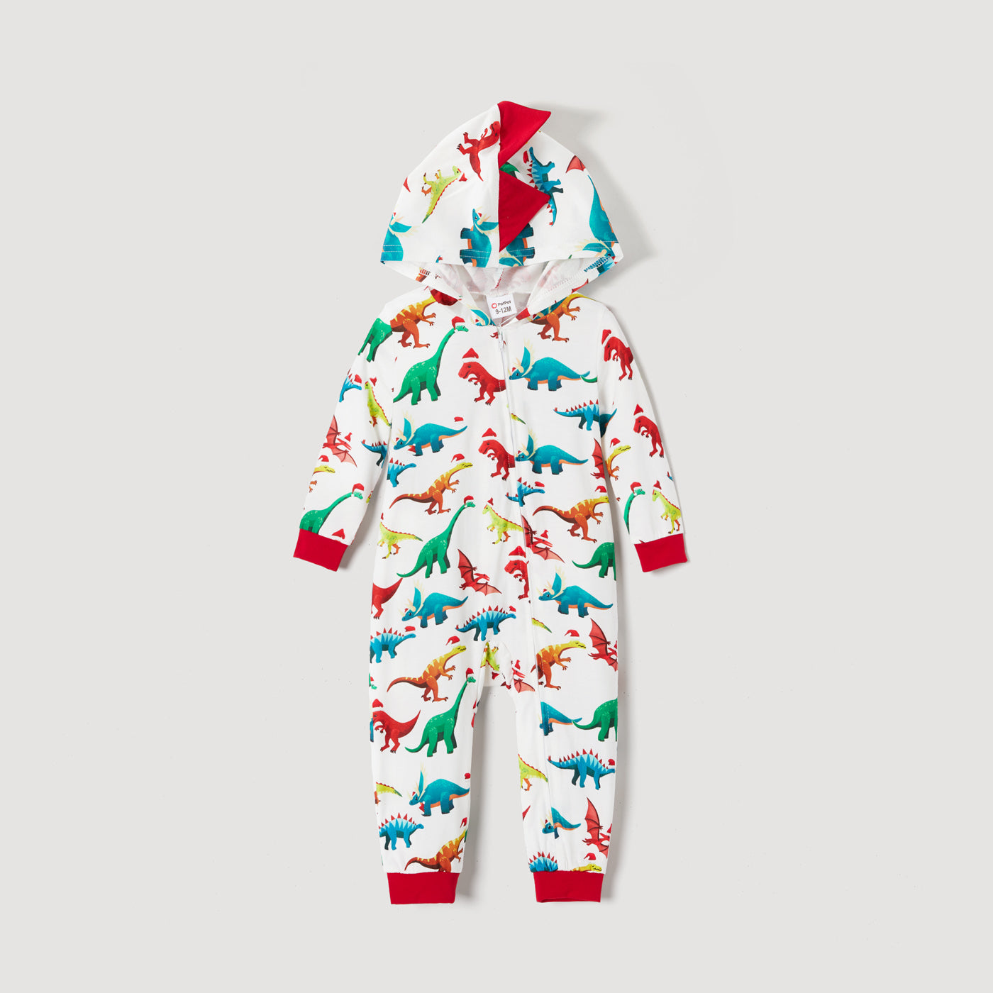 Christmas Dinosaur Print Family Matching Hooded Onesies Pajama  Cozy Sets