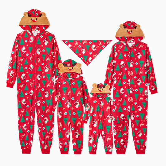 3D Reindeer Hooded Family Pajamas Sets for Christmas – Matching Onesies