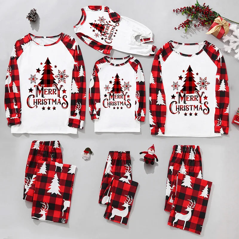 Christmas Family Matching 2-Piece Pajama Set for Mom, Dad, Kids, and Baby, Creating a Cozy Holiday Atmosphere|Pawxmasduo