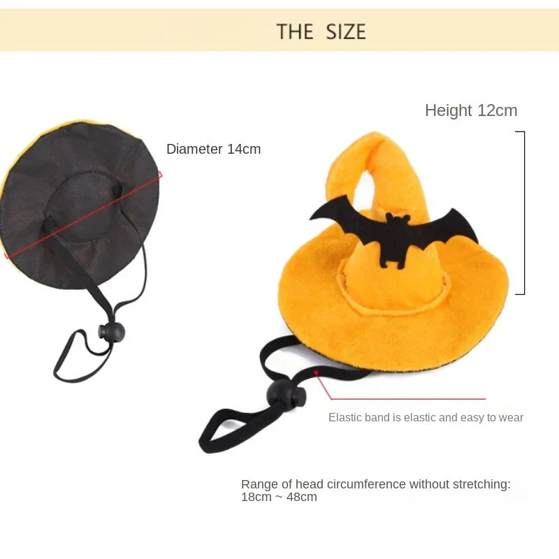 Halloween Small Pets Clothes Hat Bat Wings Funny Cat Dog Cosplay Costume Artificial Wing with Pumpkin Bells Halloween Supplies