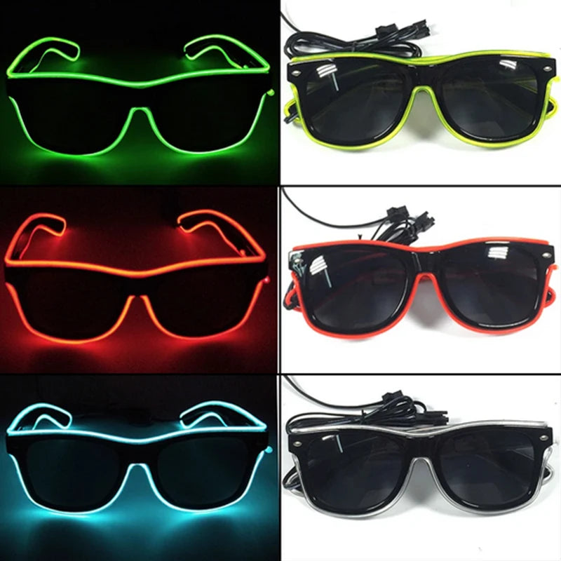 LED Light Up Glasses - Neon Luminous Goggles for Christmas, Cosplay