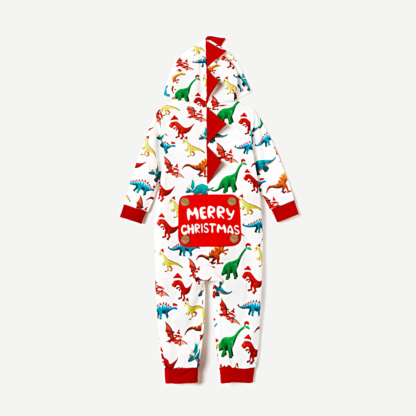 Christmas Dinosaur Print Family Matching Hooded Onesies Pajama  Cozy Sets