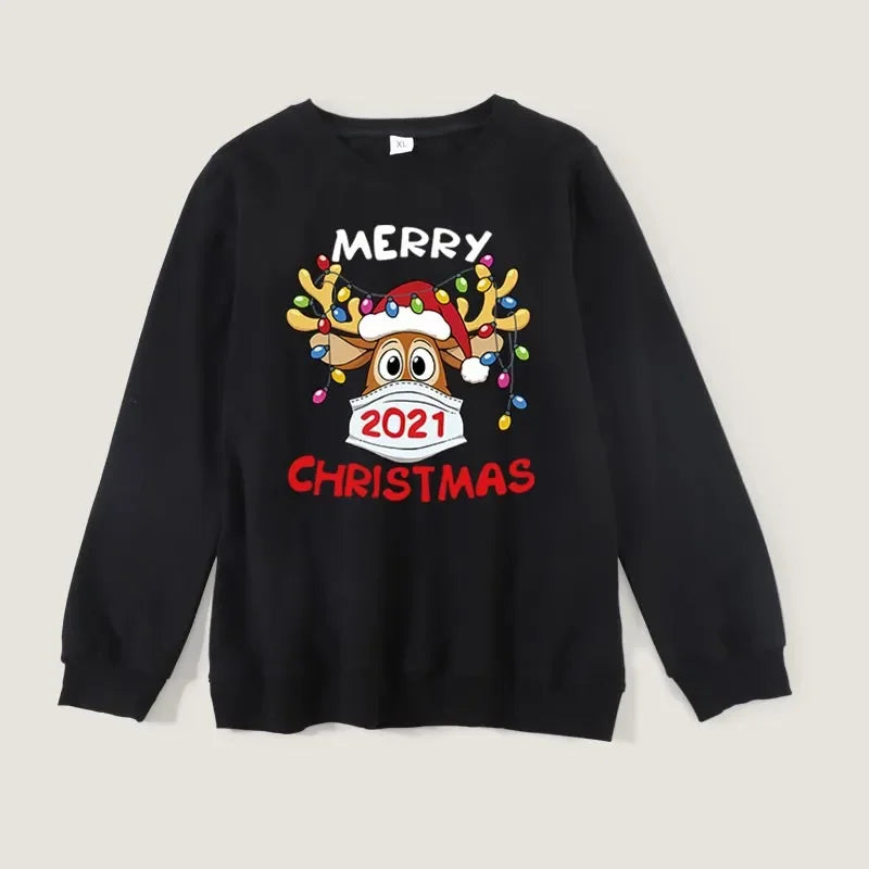 Baby Kids Winter Sweaters Christmas Family Matching Outfits Xmas T Shirt Deer Sweatshirt Mother Father Daughter Son Set