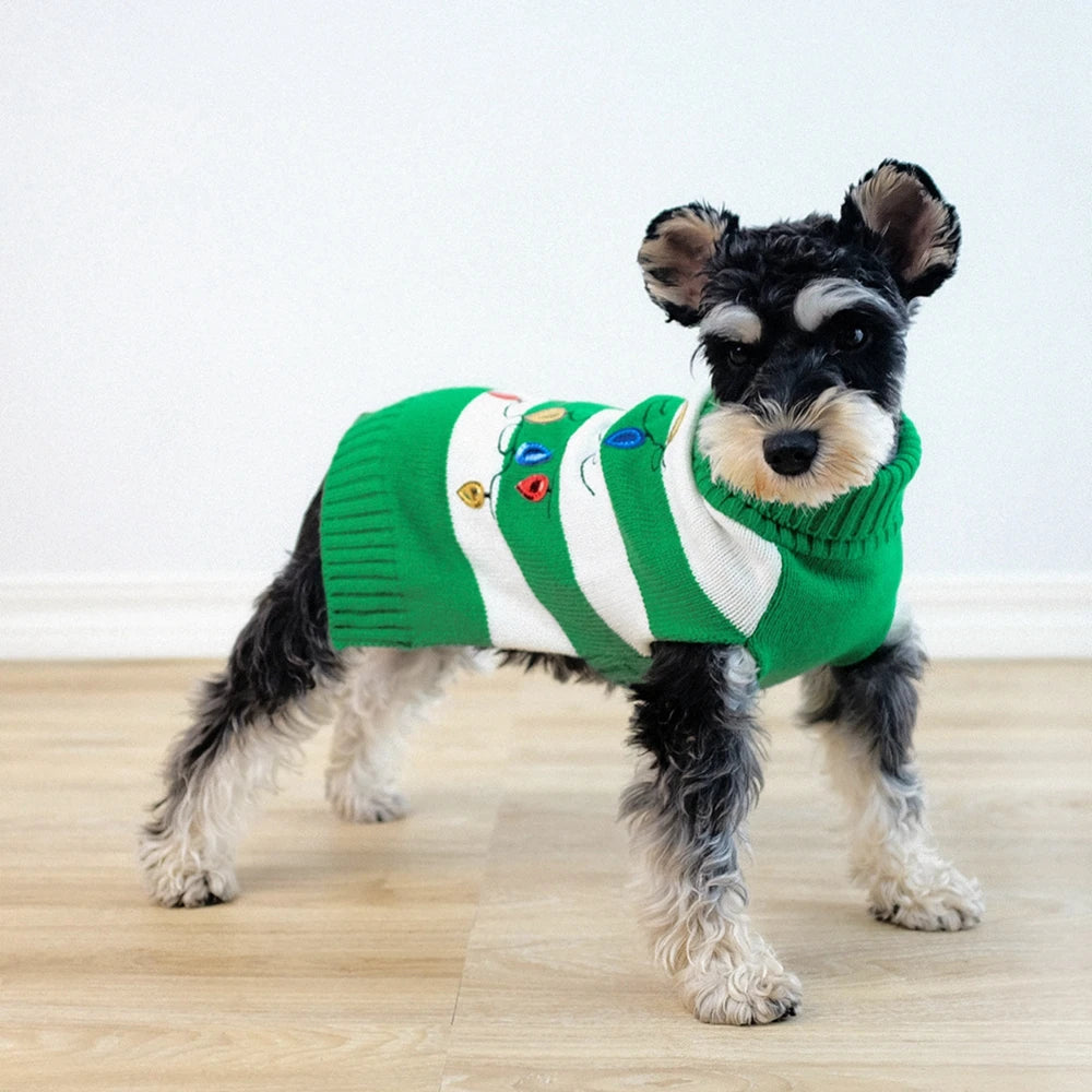 Turtleneck Dog Sweater – Knit Christmas Sweatshirt for Small Dogs in Cold Weather