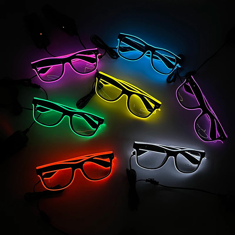 LED Light Up Glasses - Neon Luminous Goggles for Christmas, Cosplay