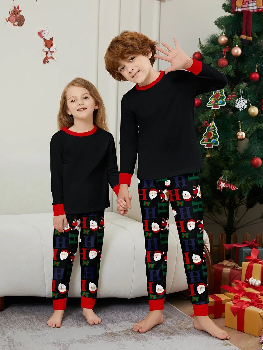 2024 Christmas Family Matching Pajamas Set, Santa Cartoon Outfit + Pet Clothes