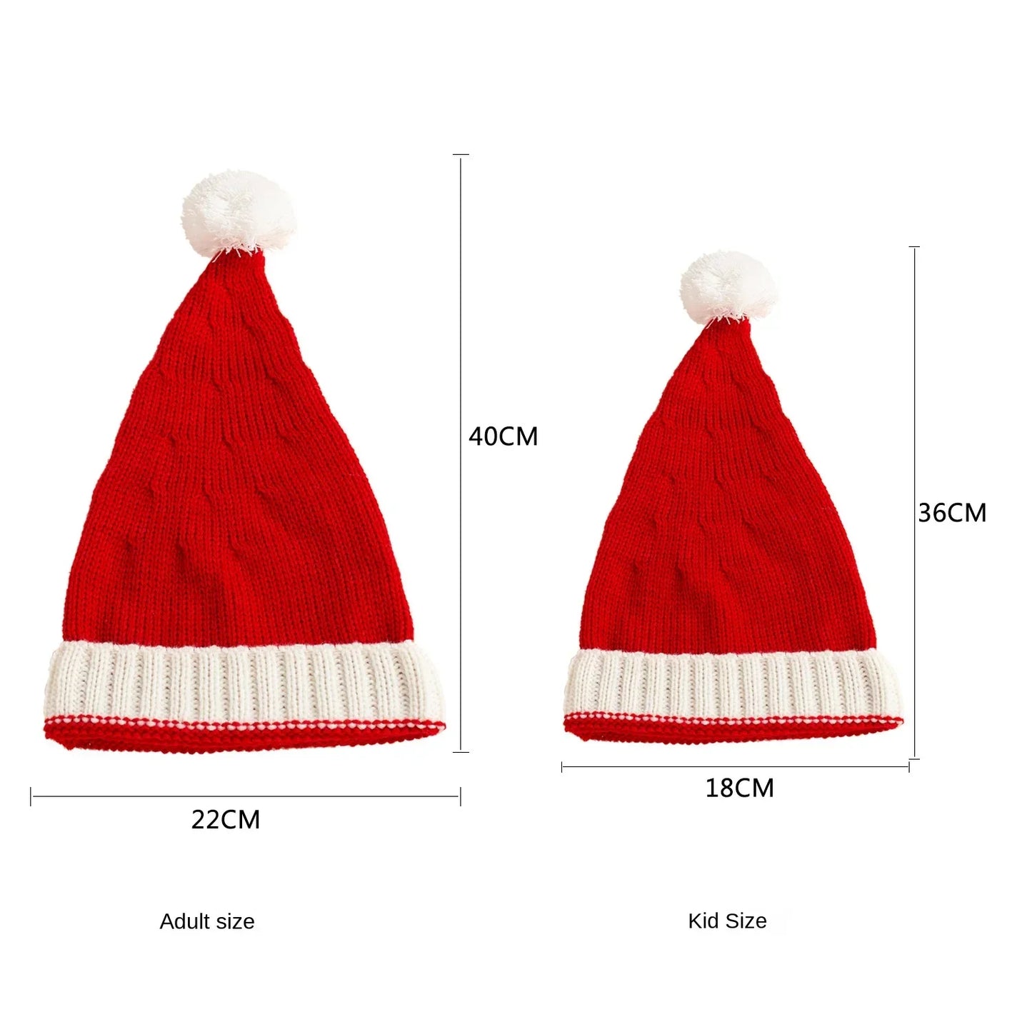 Christmas Knitted Hat Cute Pom Pom Adult Kids Soft Beanie Santa Hat New Year Party Kids Gift Navidad Noel Xmas Decoration 2023