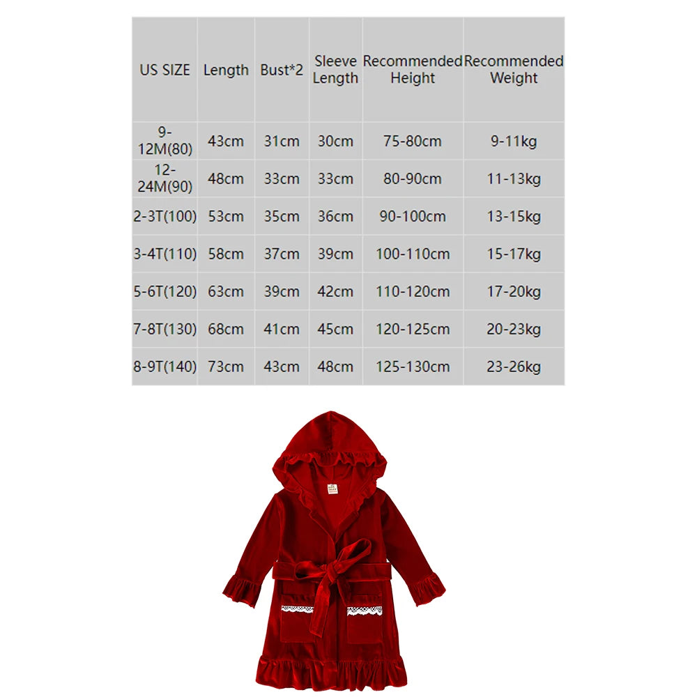 2024 Christmas Pyjamas For Kids Red Velvet Warm Clothes Family Match Boy Girl Dress Robes Xmas Set Children Pajamas Costume