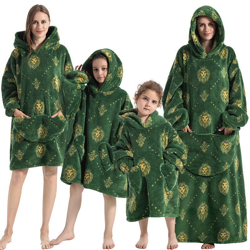 Avocado Oversized Sherpa Blanket Hoodie - Family Matching Christmas Sweatshirt