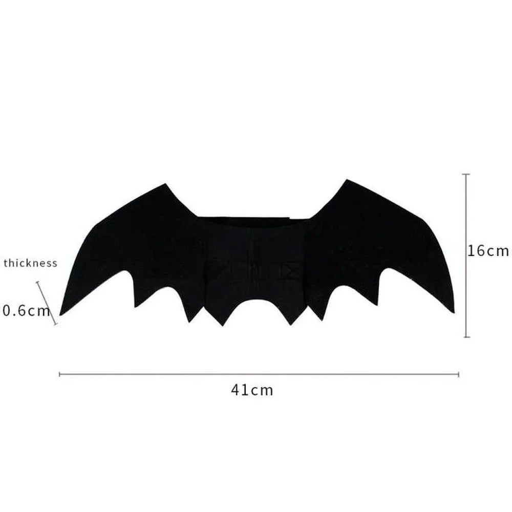 Halloween Small Pets Clothes Hat Bat Wings Funny Cat Dog Cosplay Costume Artificial Wing with Pumpkin Bells Halloween Supplies