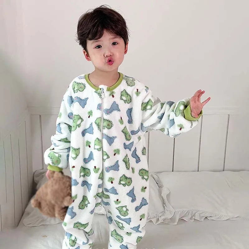 Cartoon Flannel Fleece Children Baby Sleeping Bag Sack Warm Winter Clothes Toddler Sleepsack Pajamas For Girls Boys Kids 1-6T