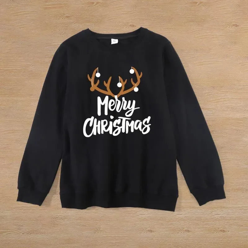 Baby Kids Winter Sweaters Christmas Family Matching Outfits Xmas T Shirt Deer Sweatshirt Mother Father Daughter Son Set