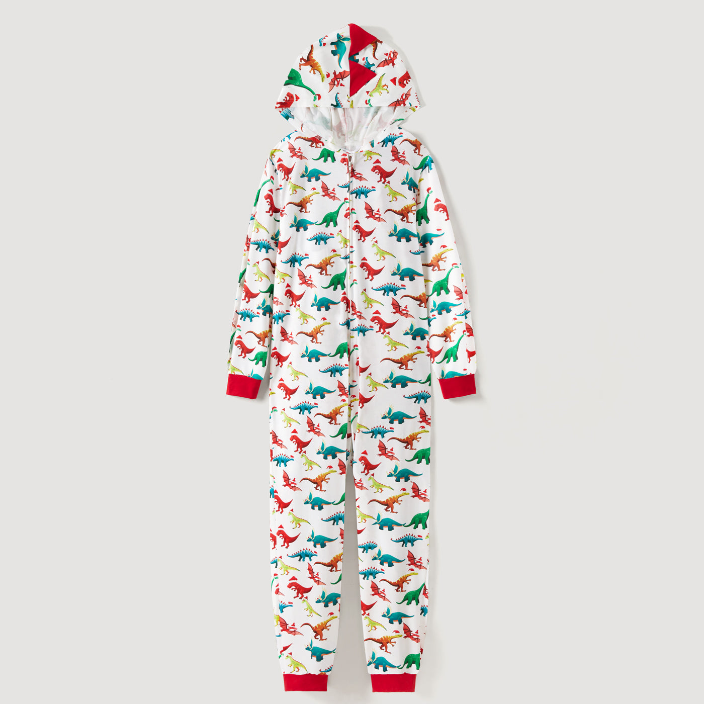 Christmas Dinosaur Print Family Matching Hooded Onesies Pajama  Cozy Sets