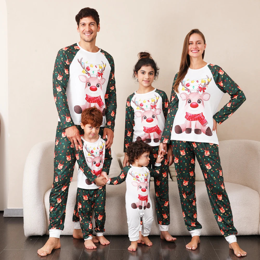 Christmas Family Matching Pajamas Set Family Look Mother Daughter Father Baby Kids Sleepwear Mommy and Me Nightwear Clothes