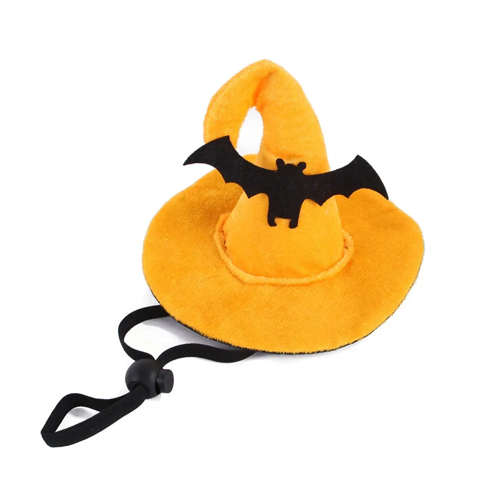 Halloween Small Pets Clothes Hat Bat Wings Funny Cat Dog Cosplay Costume Artificial Wing with Pumpkin Bells Halloween Supplies